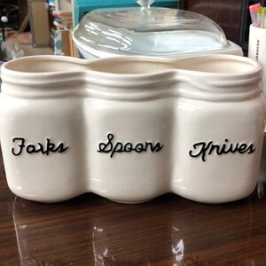 Forks Spoons Knives Holder Ceramic Home Essentials.Excellent condit.Rarely used.